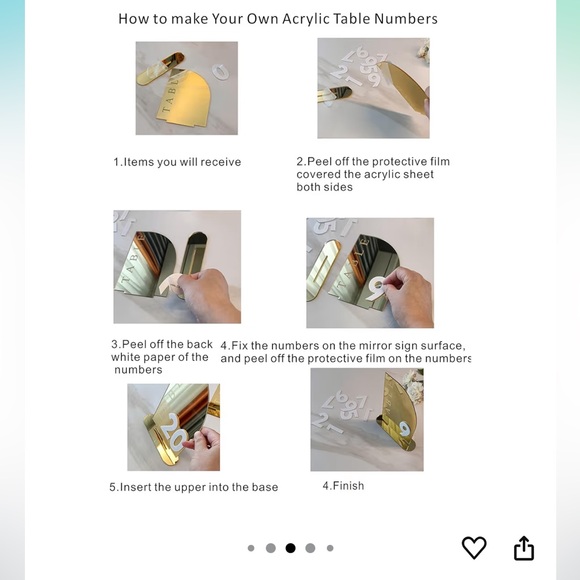 Wedding Table Numbers 1-20 - Picture 3 of 8